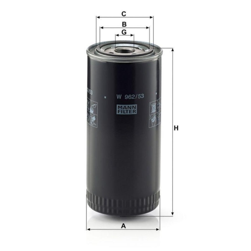 &Ouml;lfilter MANN-FILTER W 962/53 f&uuml;r VOLVO PERKINS CATERPILLAR