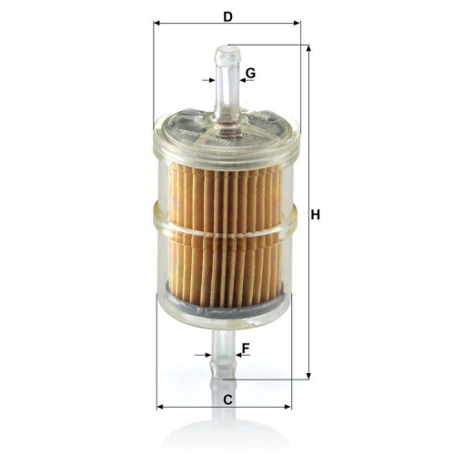 Kraftstofffilter MANN-FILTER WK 42/2 f&uuml;r LADA RENAULT SANTANA PIAGGIO VAG LIGIER