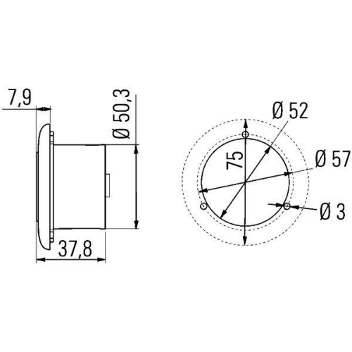 HELLA Innenraumleuchte 2JA 344 040-001 für
