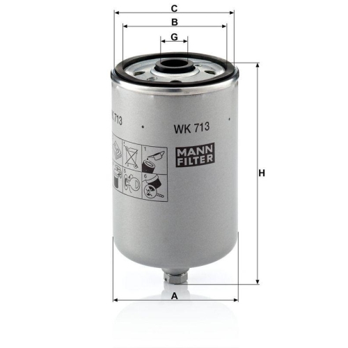 Kraftstofffilter MANN-FILTER WK 713 f&uuml;r VOLVO