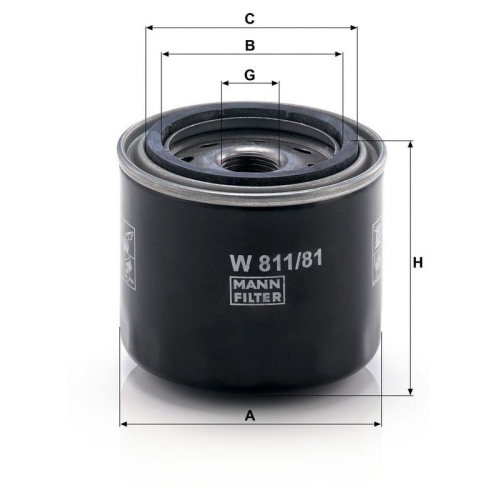 &Ouml;lfilter MANN-FILTER W 811/81 f&uuml;r DAIHATSU FORD SUZUKI DAEWOO CASE IH GUTBROD