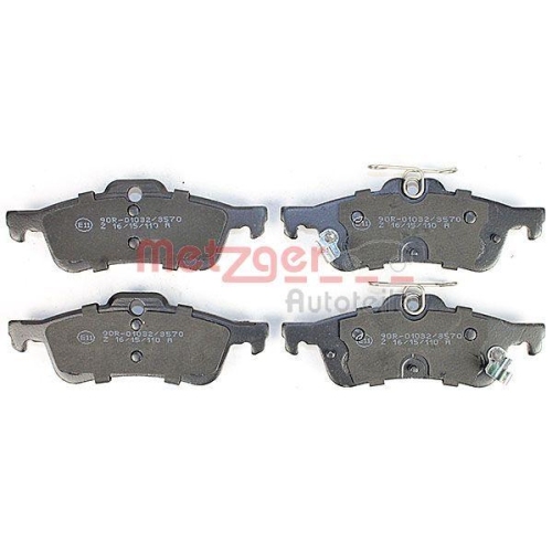 Bremsbelagsatz, Scheibenbremse METZGER 1170815 f&uuml;r HONDA, Hinterachse