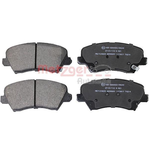 Bremsbelagsatz, Scheibenbremse METZGER 1170817 f&uuml;r HYUNDAI KIA, Vorderachse