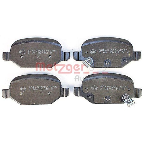 Bremsbelagsatz, Scheibenbremse METZGER 1170818 f&uuml;r FIAT, Hinterachse