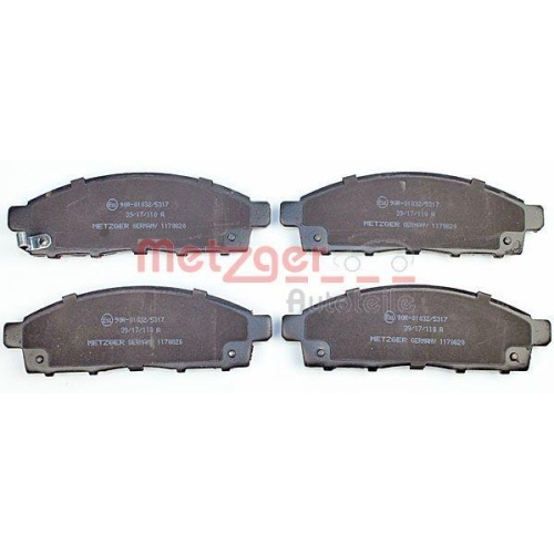 Bremsbelagsatz, Scheibenbremse METZGER 1170820 f&uuml;r MITSUBISHI NISSAN