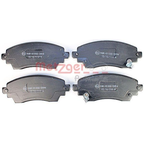 Bremsbelagsatz, Scheibenbremse METZGER 1170824 f&uuml;r TOYOTA, Vorderachse