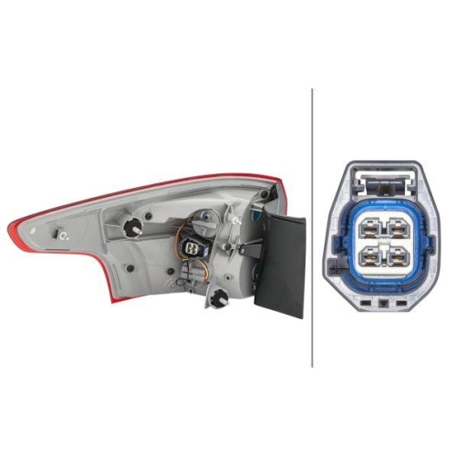 HELLA Heckleuchte 2SD 354 828-161 für FORD, rechts