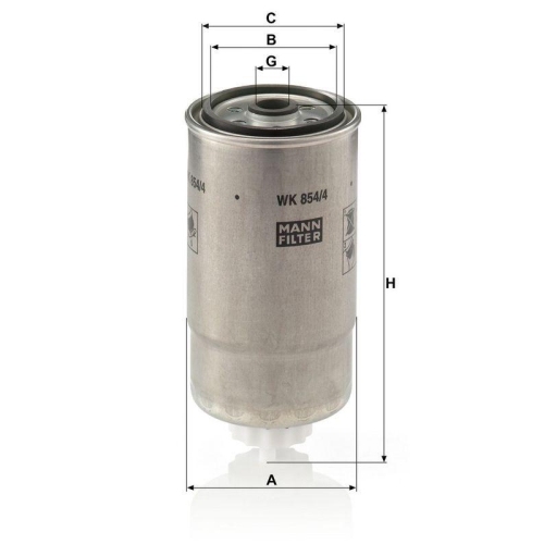 Kraftstofffilter MANN-FILTER WK 854/4 f&uuml;r CITRO&Euml;N FIAT PEUGEOT