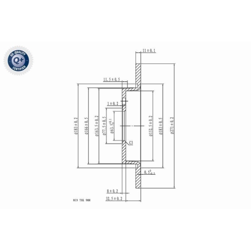 VAICO V25-40212 2 St&uuml;ck Bremsscheiben Green Mobility Parts f&uuml;r FORD MERCEDES-BENZ