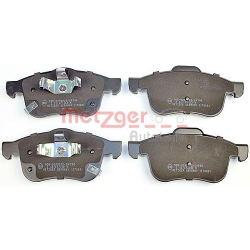 Bremsbelagsatz, Scheibenbremse METZGER 1170831 f&uuml;r FIAT, Vorderachse