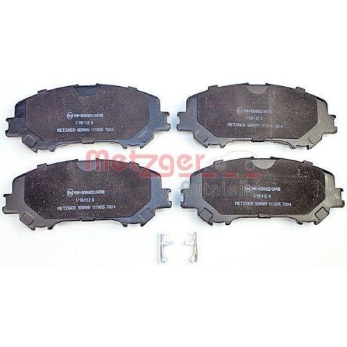 Bremsbelagsatz, Scheibenbremse METZGER 1170835 f&uuml;r NISSAN RENAULT, Vorderachse