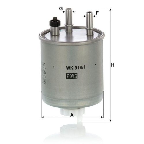Kraftstofffilter MANN-FILTER WK 918/1 f&uuml;r RENAULT