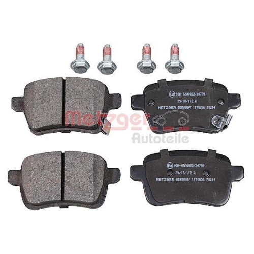 Bremsbelagsatz, Scheibenbremse METZGER 1170836 f&uuml;r FIAT, Hinterachse