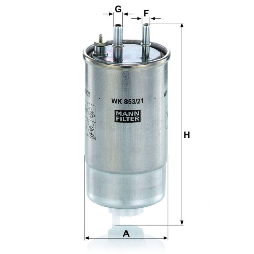 Kraftstofffilter MANN-FILTER WK 853/21 f&uuml;r CITRO&Euml;N FIAT FORD OPEL PEUGEOT