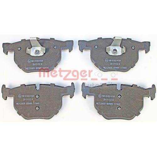 Bremsbelagsatz, Scheibenbremse METZGER 1170843 GREENPARTS f&uuml;r BMW, Hinterachse