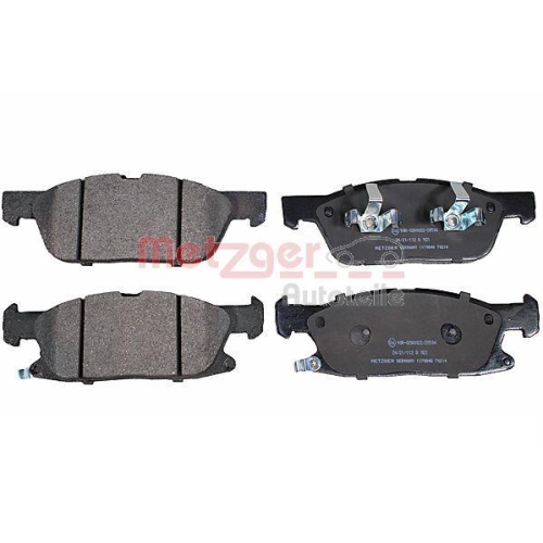 Bremsbelagsatz, Scheibenbremse METZGER 1170848 f&uuml;r FORD FORD USA, Vorderachse