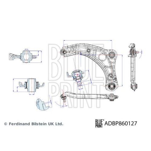 Lenker, Radaufh&auml;ngung BLUE PRINT ADBP860127 f&uuml;r NISSAN, Vorderachse links, unten
