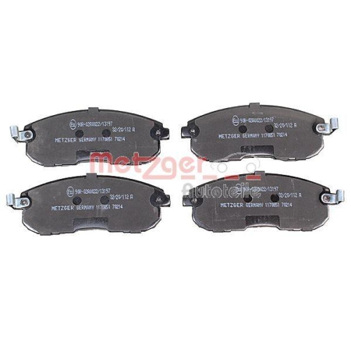Bremsbelagsatz, Scheibenbremse METZGER 1170851 f&uuml;r NISSAN, Vorderachse