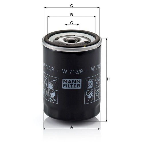 &Ouml;lfilter MANN-FILTER W 713/9 f&uuml;r ROVER LAND ROVER