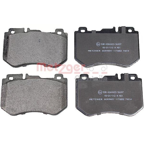 Bremsbelagsatz, Scheibenbremse METZGER 1170852 GREENPARTS f&uuml;r MERCEDES-BENZ