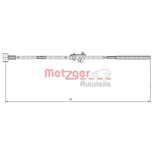 Seilzug, Feststellbremse METZGER 11.5932 f&uuml;r OPEL, vorne