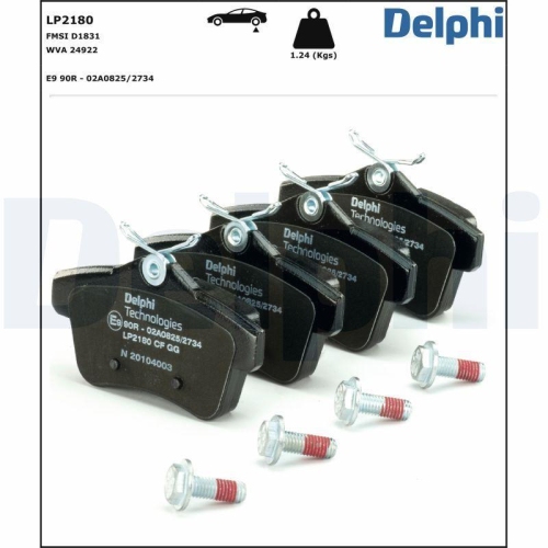 DELPHI LP2180 Bremsbelagsatz, Scheibenbremse f&uuml;r CITRO&Euml;N PEUGEOT DS, Hinterachse