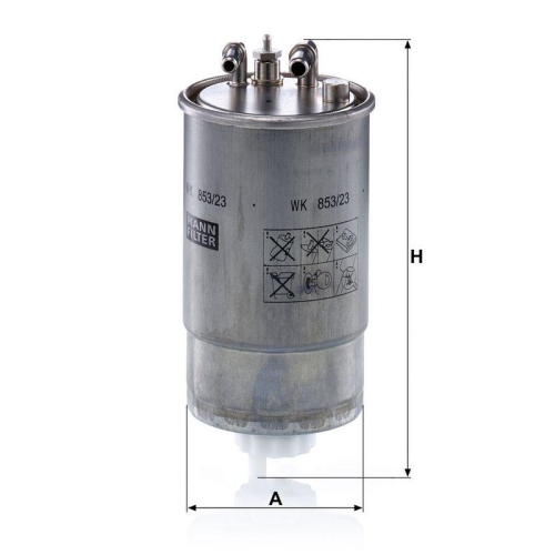 Kraftstofffilter MANN-FILTER WK 853/23 f&uuml;r OPEL GENERAL MOTORS