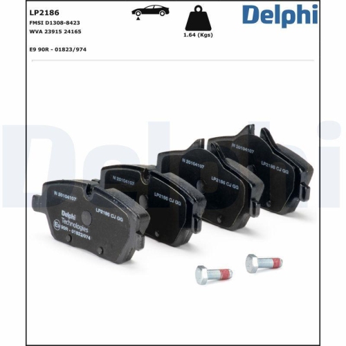 DELPHI LP2186 Bremsbelagsatz, Scheibenbremse f&uuml;r BMW MINI, Vorderachse