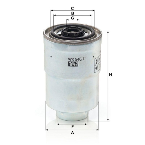 Kraftstofffilter MANN-FILTER WK 940/11 x f&uuml;r AEBI DAIHATSU FORD ISUZU MAZDA OPEL