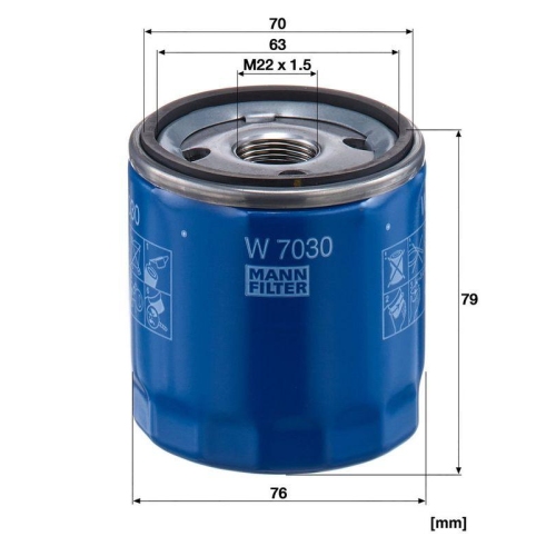 &Ouml;lfilter MANN-FILTER W 7030 f&uuml;r CHRYSLER DODGE FIAT SUZUKI