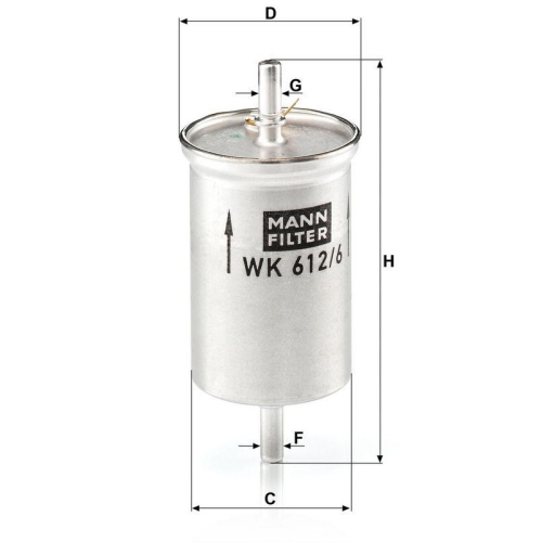 Kraftstofffilter MANN-FILTER WK 612/6 f&uuml;r SMART