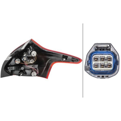 HELLA Heckleuchte 2VP 354 995-051 für FORD, links