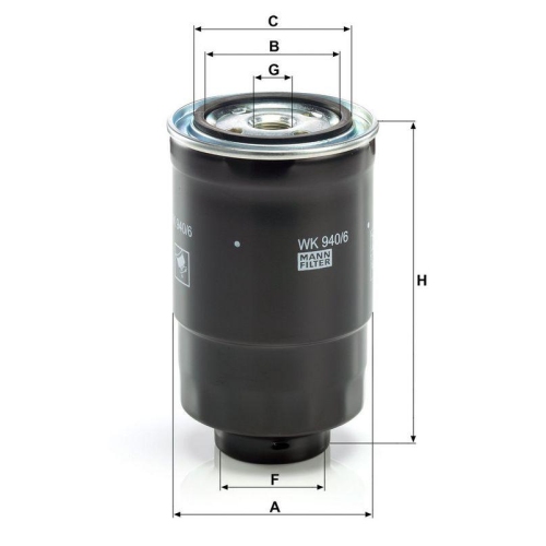 Kraftstofffilter MANN-FILTER WK 940/6 x f&uuml;r FORD NISSAN