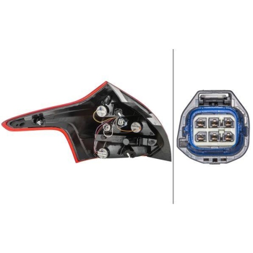 HELLA Heckleuchte 2VP 354 995-061 für FORD, rechts