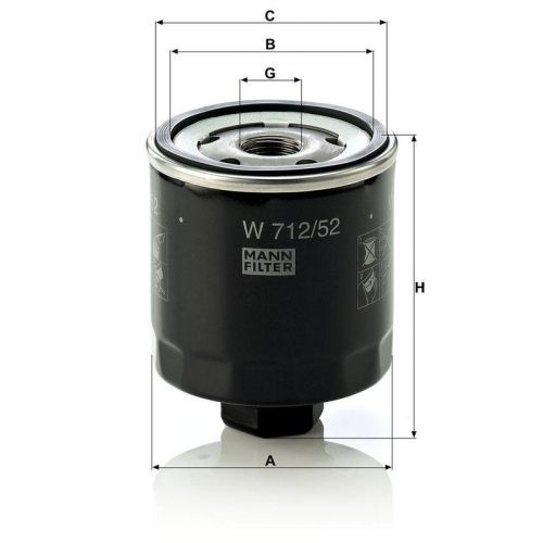 &Ouml;lfilter MANN-FILTER W 712/52 f&uuml;r VAG
