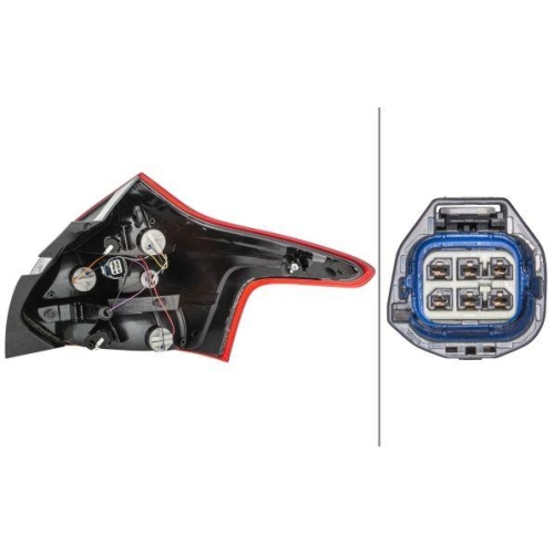 HELLA Heckleuchte 2VP 354 995-071 für FORD, links