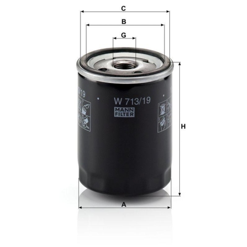 &Ouml;lfilter MANN-FILTER W 713/19 f&uuml;r FORD MAZDA WEIDEMANN