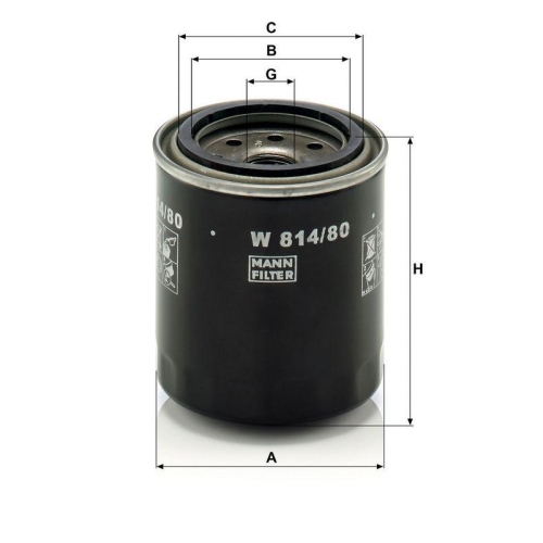 &Ouml;lfilter MANN-FILTER W 814/80 f&uuml;r DAIHATSU FORD ISUZU MITSUBISHI OPEL ROVER GEHL