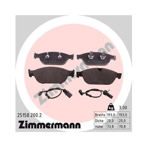 Bremsscheibe ZIMMERMANN 100.3357.20 COAT Z für VAG AUDI (FAW) VW (SVW)