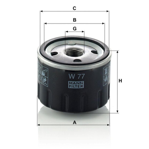 &Ouml;lfilter MANN-FILTER W 77 f&uuml;r CITRO&Euml;N FIAT FORD PEUGEOT RENAULT VOLVO AGRIA JCB