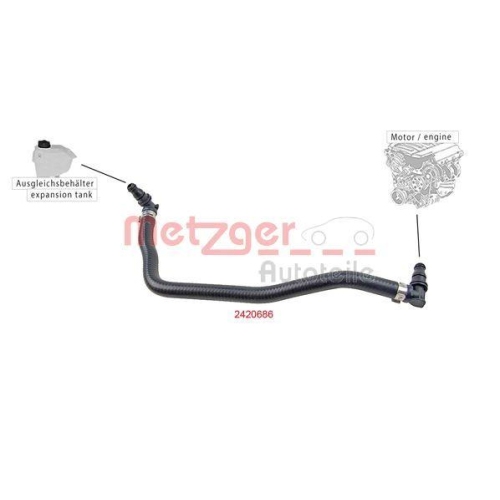 Entl&uuml;ftungsschlauch, Ausgleichsbeh&auml;lter METZGER 2420686 f&uuml;r MERCEDES-BENZ