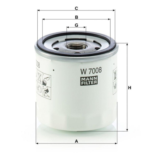 &Ouml;lfilter MANN-FILTER W 7008 f&uuml;r FORD MAZDA VOLVO