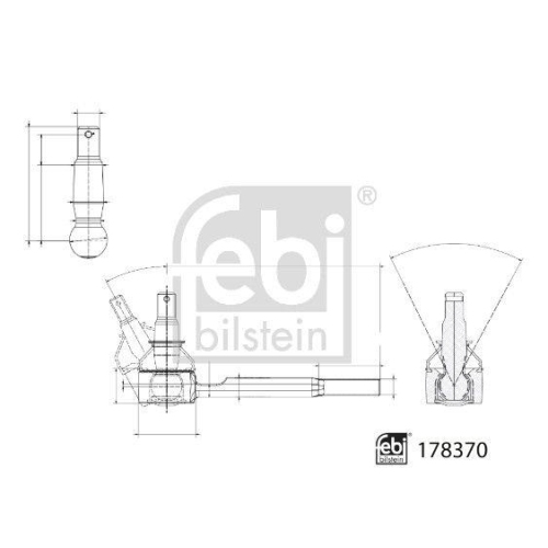 FEBI BILSTEIN Spurstangenkopf 178370 f&uuml;r HONDA, Vorderachse links