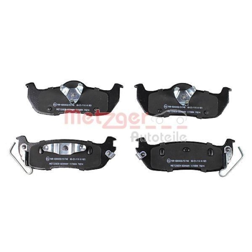 Bremsbelagsatz, Scheibenbremse METZGER 1170884 f&uuml;r NISSAN JEEP, Hinterachse