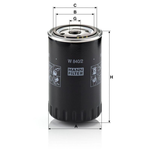 &Ouml;lfilter MANN-FILTER W 840/2 f&uuml;r FORD VAG