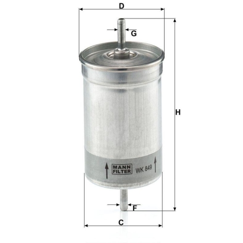 Kraftstofffilter MANN-FILTER WK 849 f&uuml;r FORD VOLVO GENERAL MOTORS
