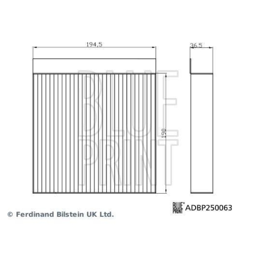 Filter, Innenraumluft BLUE PRINT ADBP250063 f&uuml;r MG