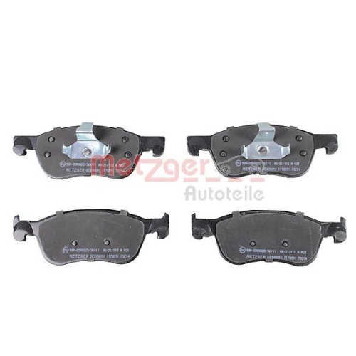 Bremsbelagsatz, Scheibenbremse METZGER 1170891 GREENPARTS f&uuml;r FORD, Vorderachse