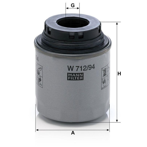 &Ouml;lfilter MANN-FILTER W 712/94 f&uuml;r VAG