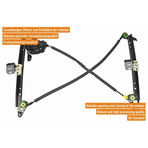VAICO Fensterheber links und rechts elektrisch hinten V10-9855 + V10-9856 f&uuml;r VW
